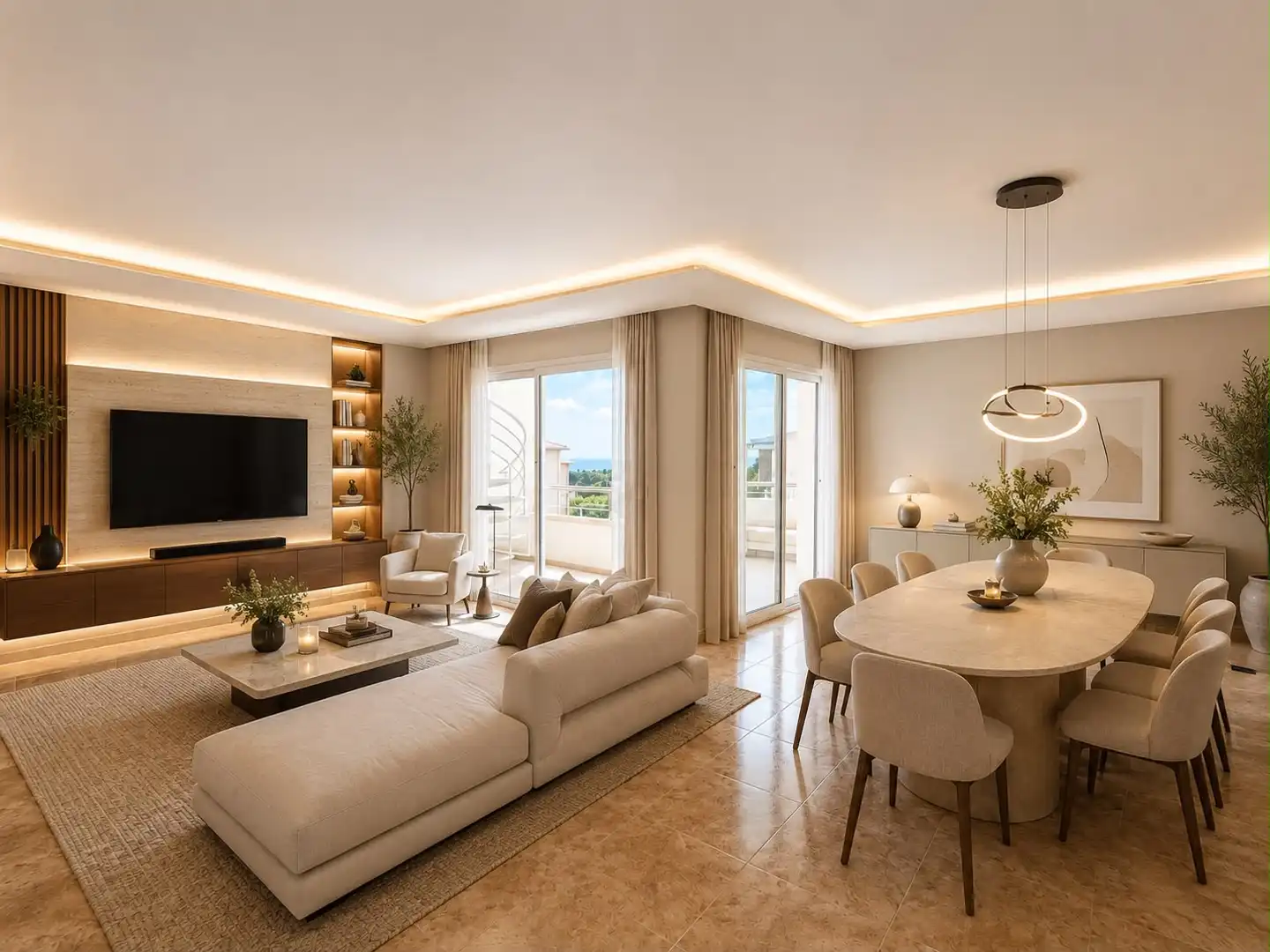 Sala d'estar de Àtic en venda en Sitges amb Aire condicionat, Calefacció i Terrassa