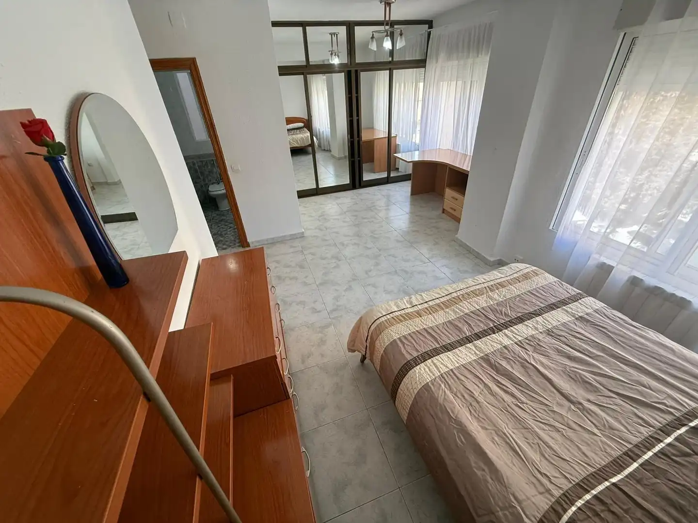 Bedroom of Flat for rent in Cáceres  with Heating, Furnished and Balcony