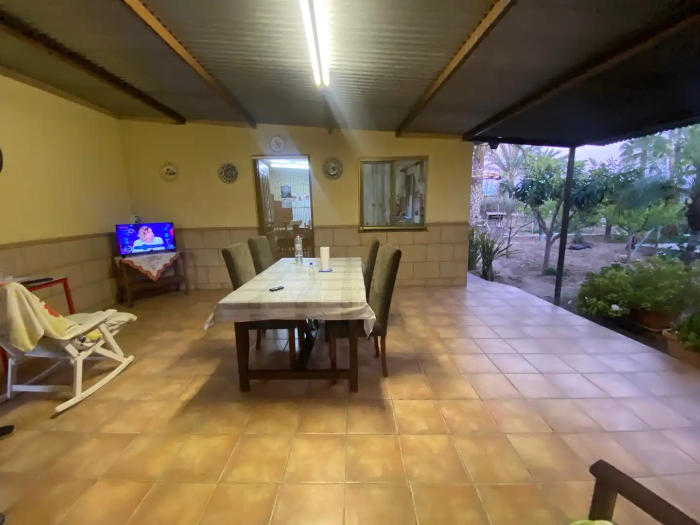 Menjador de Finca rústica en venda en Elche / Elx amb Jardí privat, Terrassa i Piscina