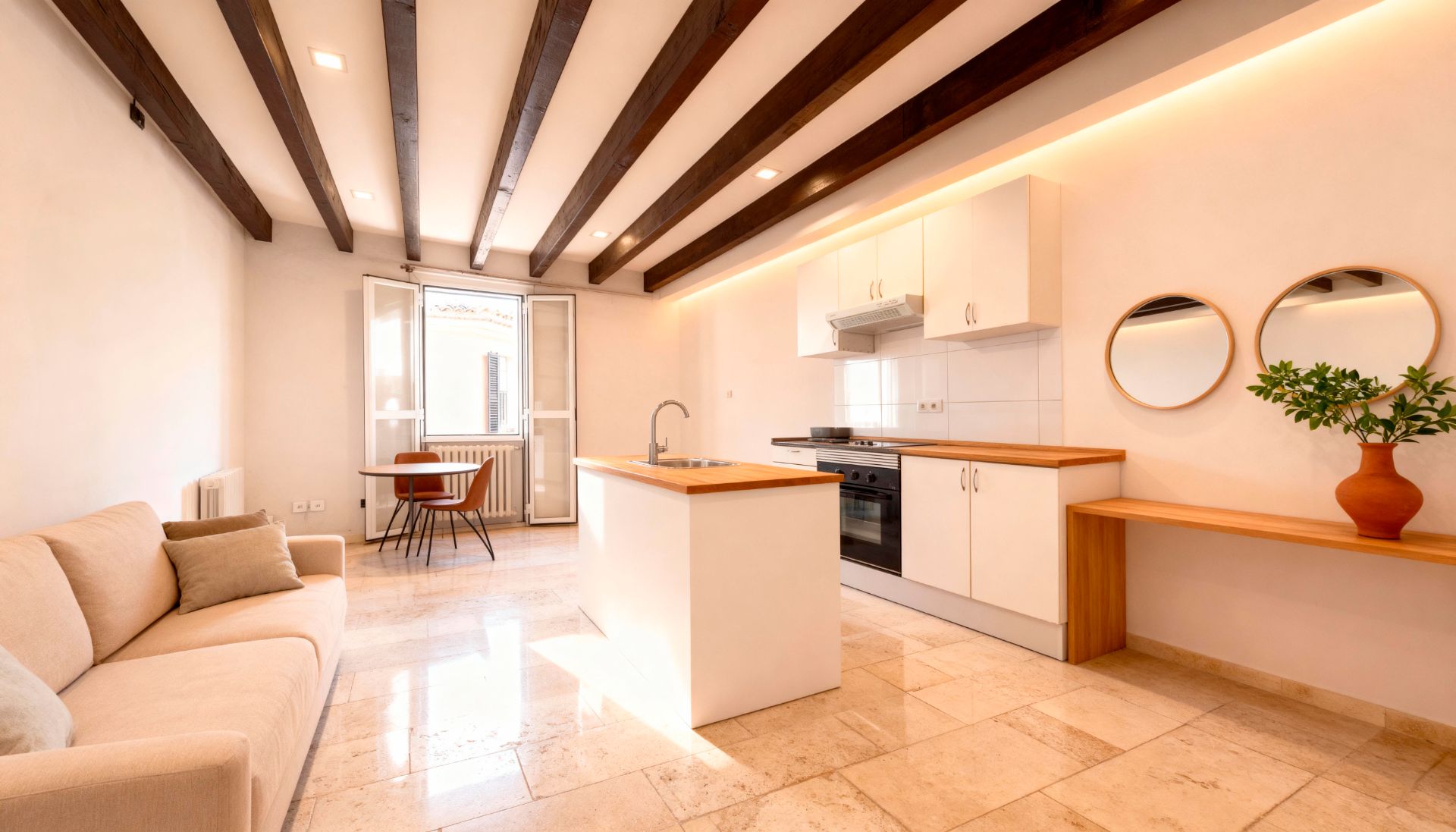 Cuina de Apartament en venda en  Palma de Mallorca amb Calefacció, Parquet i Terrassa