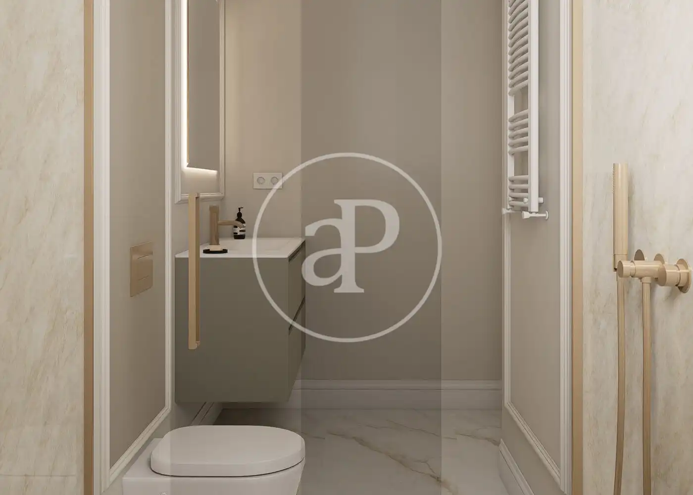 Badezimmer von Wohnung zum Verkauf in Madrid mit Klimaanlage, Heizung und Möbliert