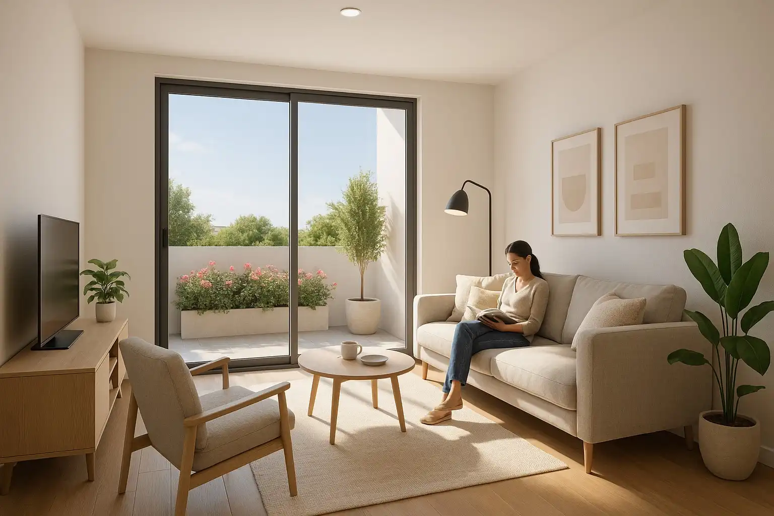 Sala de estar de Piso en venta en Chipiona