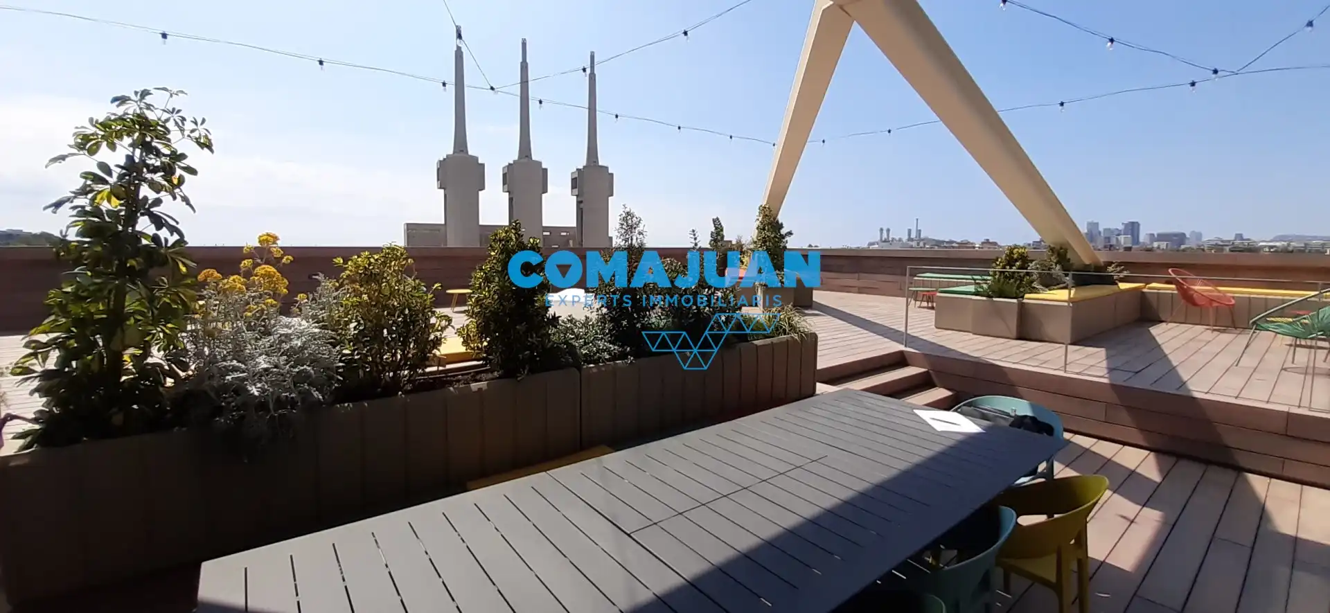Terrasse von Büro zur Miete in Badalona mit Klimaanlage