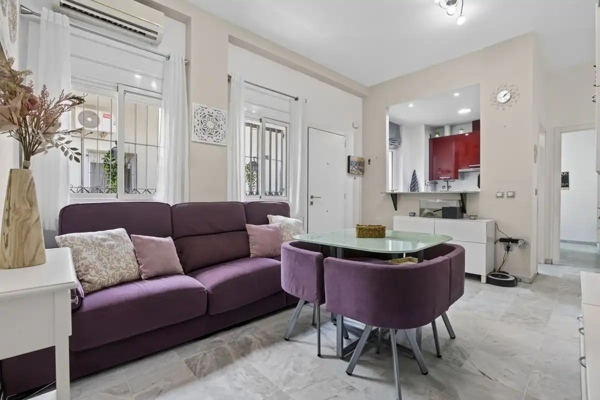 Living room of Flat for sale in Sevilla  with Air Conditioner, Heating and Furnished