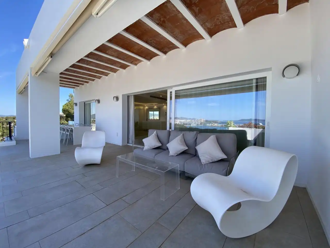 Terraza de Casa o chalet de alquiler en Santa Eulària des Riu con Aire acondicionado, Terraza y Piscina