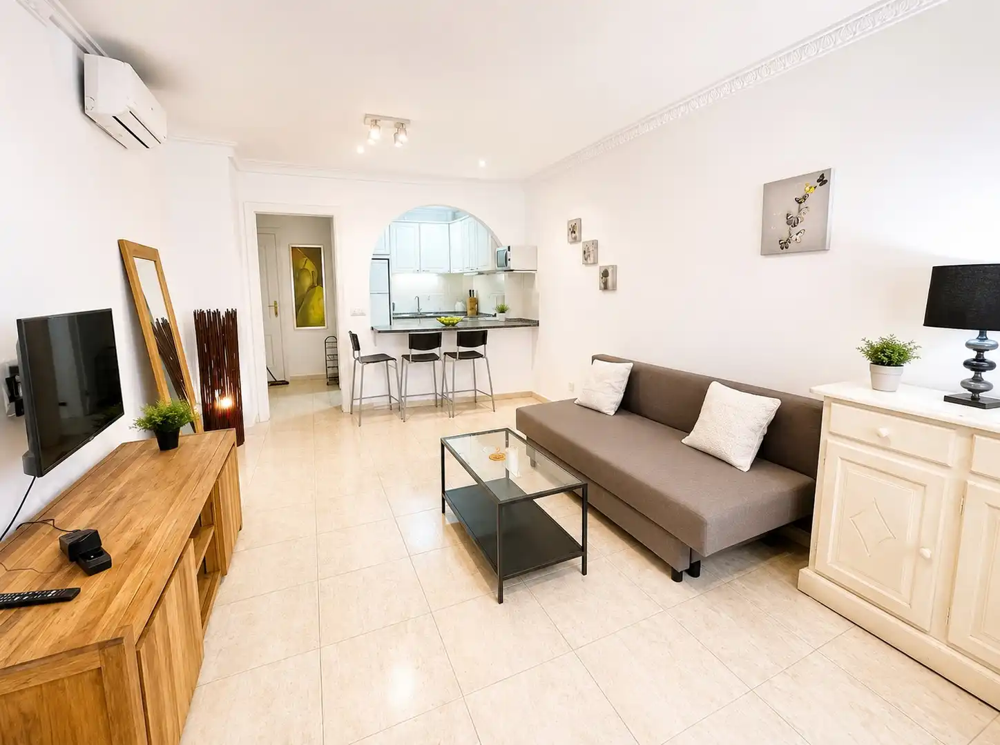 Sala d'estar de Apartament en venda en Mijas amb Aire condicionat i Piscina comunitària