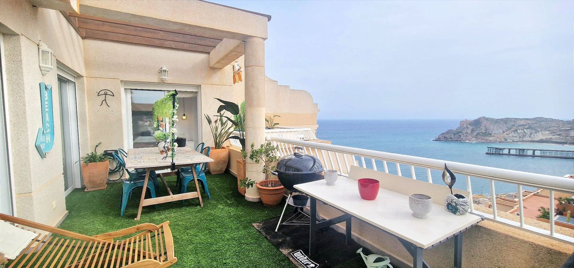 Terrace of Apartment to rent in Águilas  with Air Conditioner, Heating and Private garden