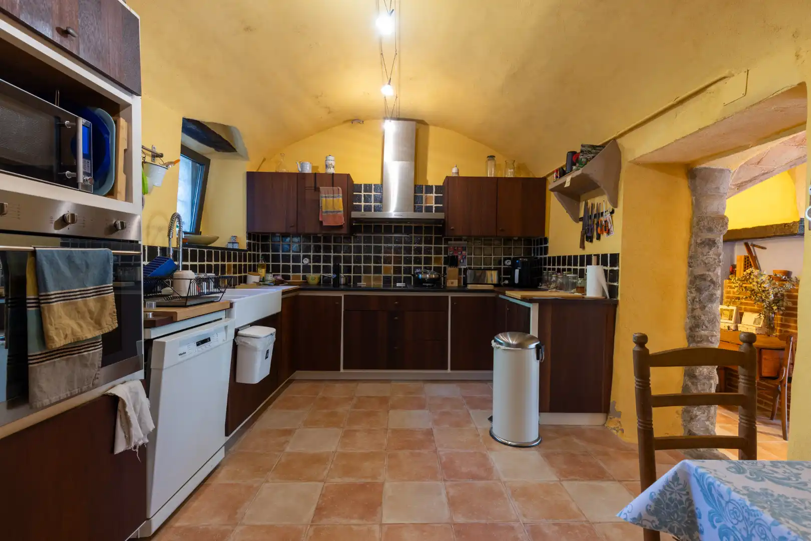 Küche von Country house zum Verkauf in Sant Martí de Llémena mit Klimaanlage, Heizung und Privatgarten