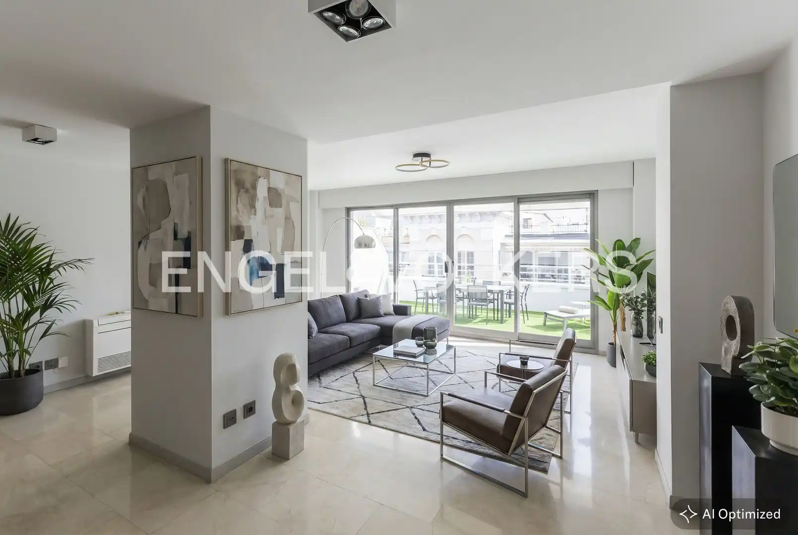Sala d'estar de Àtic de lloguer en Madrid amb Aire condicionat, Calefacció i Parquet