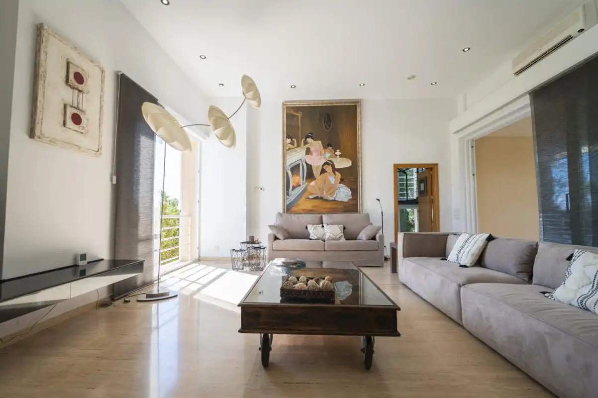 Sala de estar de Casa o chalet de alquiler en Sant Josep de sa Talaia con Aire acondicionado, Calefacción y Jardín privado