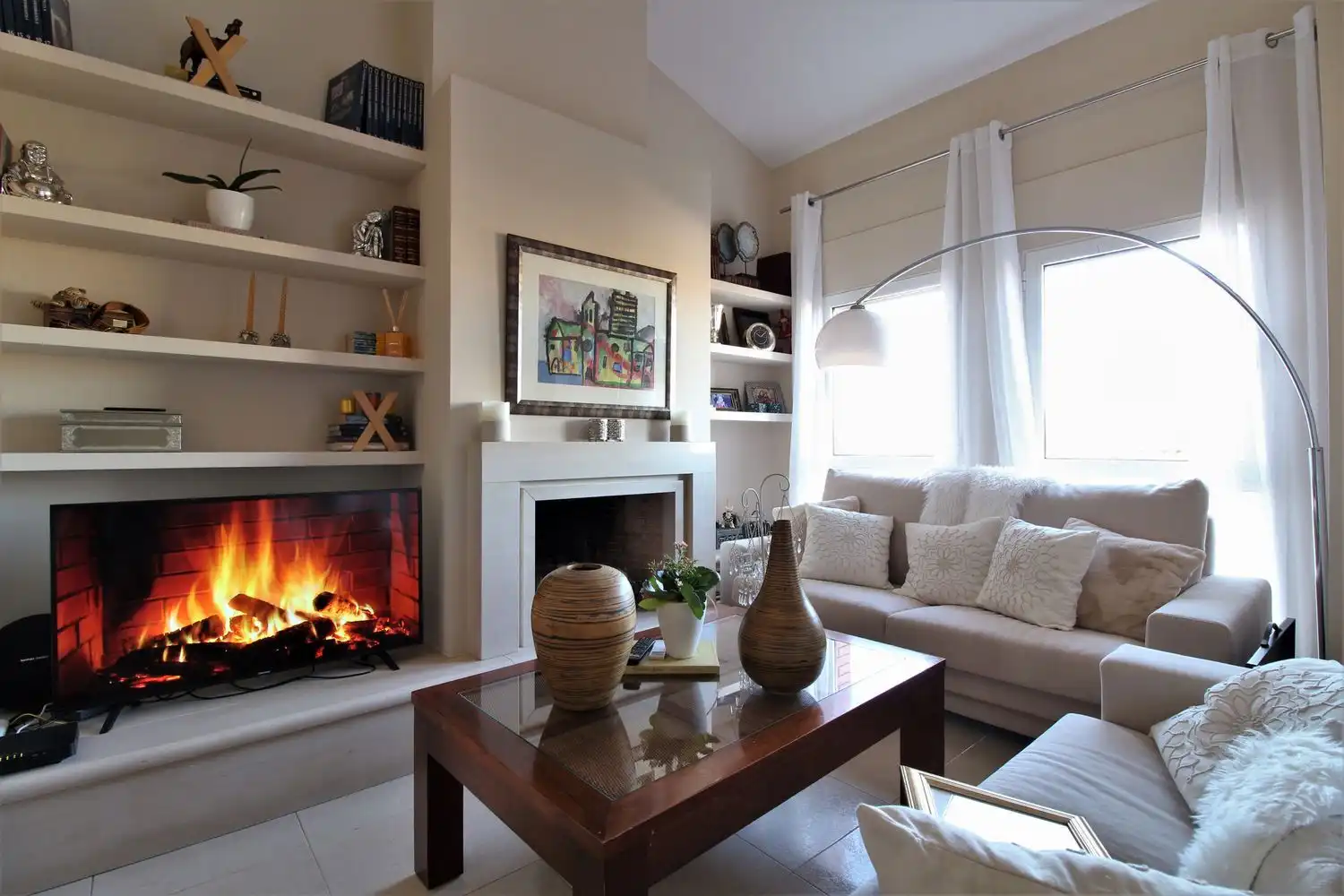 Wohnzimmer von Wohnung zum Verkauf in Girona mit Klimaanlage, Abstellraum und Balkon