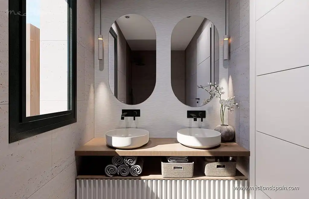 Badezimmer von Haus oder Chalet zum Verkauf in Torre-Pacheco mit Klimaanlage, Heizung und Privatgarten