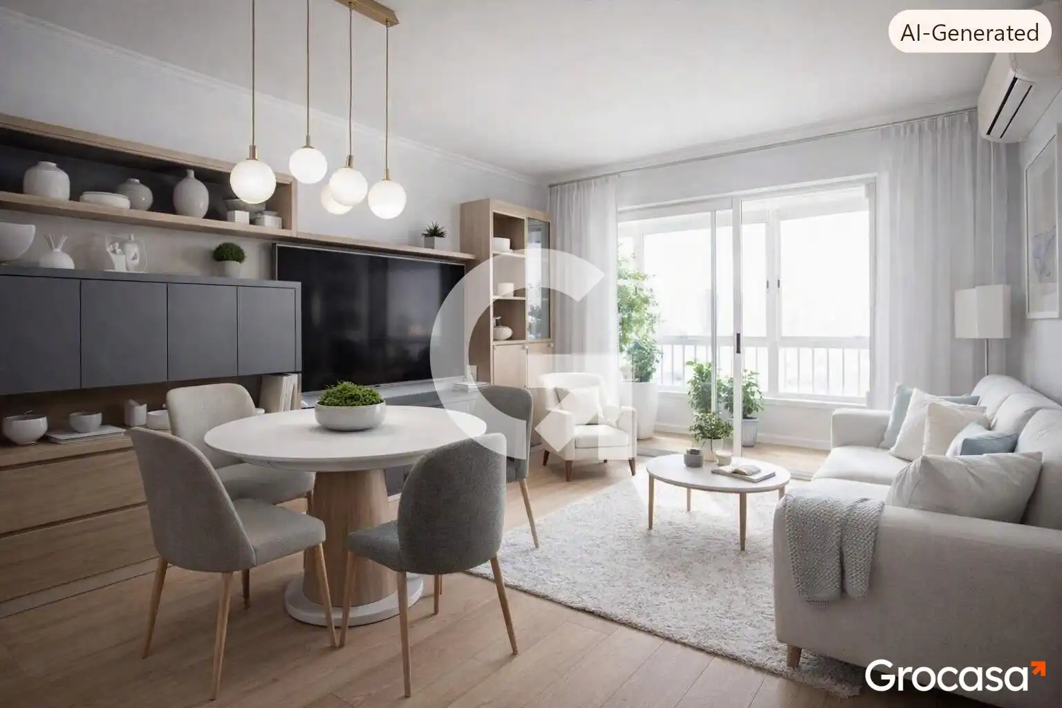 Living room of Flat for sale in Mataró  with Air Conditioner, Oven and Washing machine