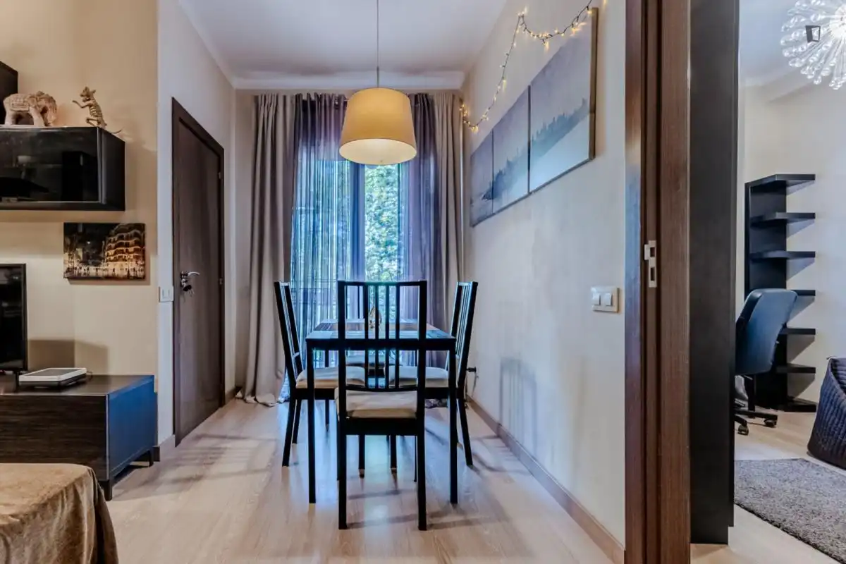 Menjador de Apartament per a compartir en Barcelona amb Aire condicionat, Calefacció i Moblat