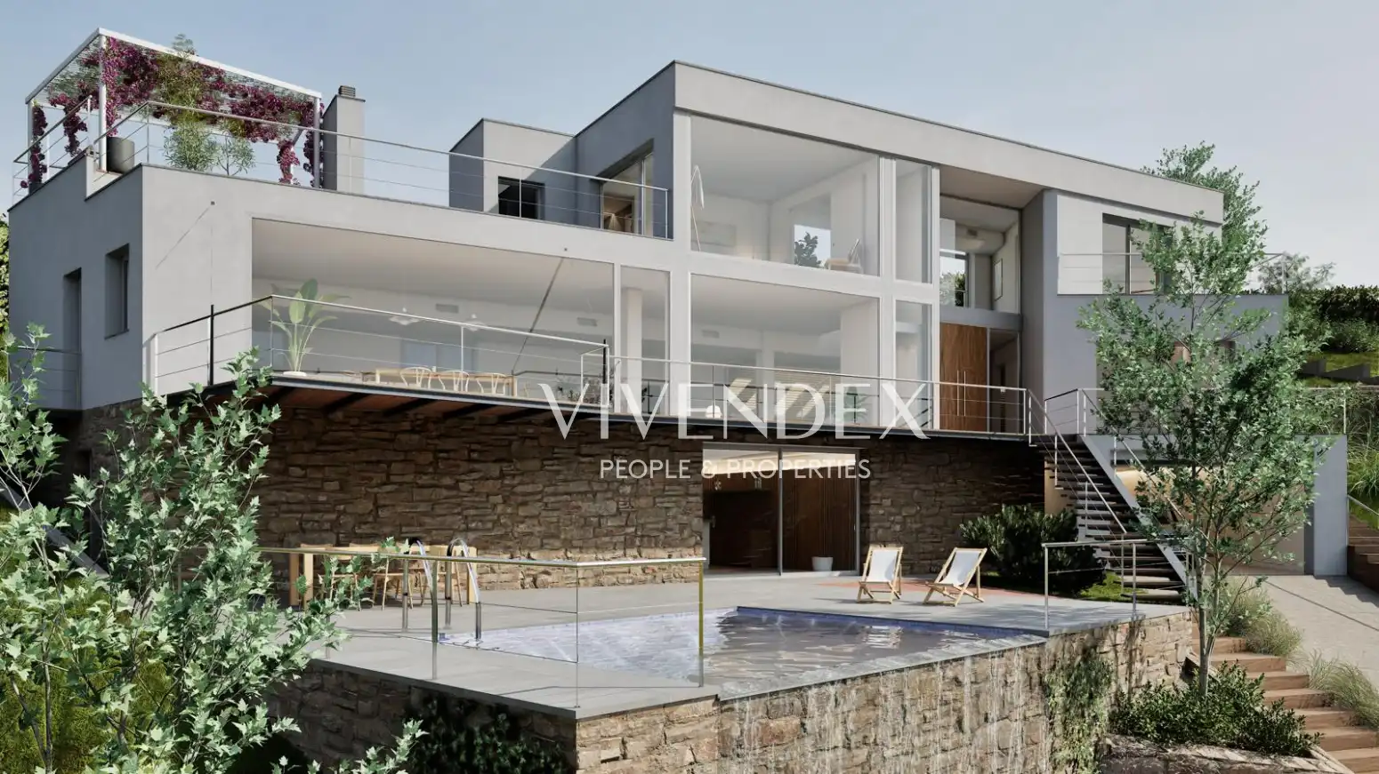 Vista exterior de Casa o chalet en venta en Sant Esteve Sesrovires con Calefacción, Terraza y Piscina