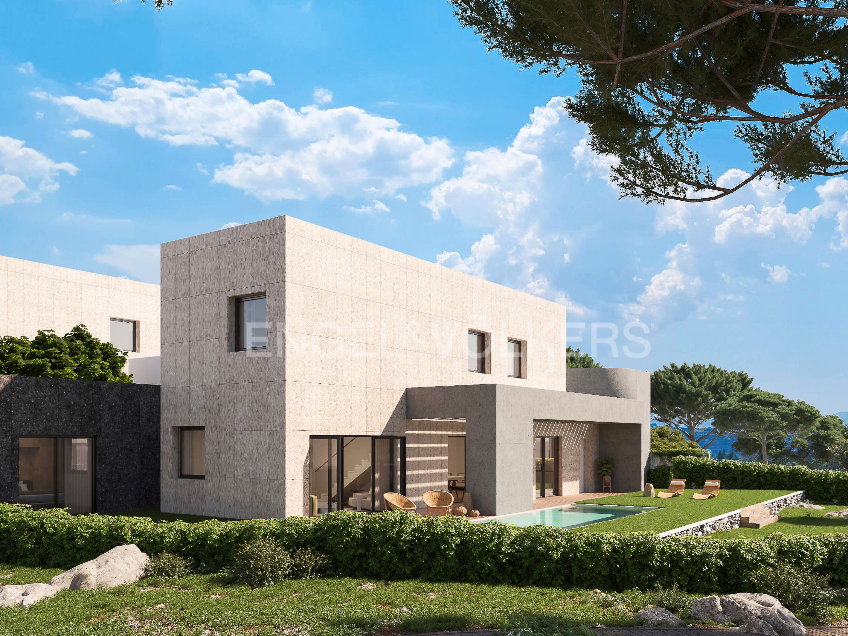 Exterior view of Single-family semi-detached for sale in Torrelodones  with Air Conditioner, Heating and Private garden