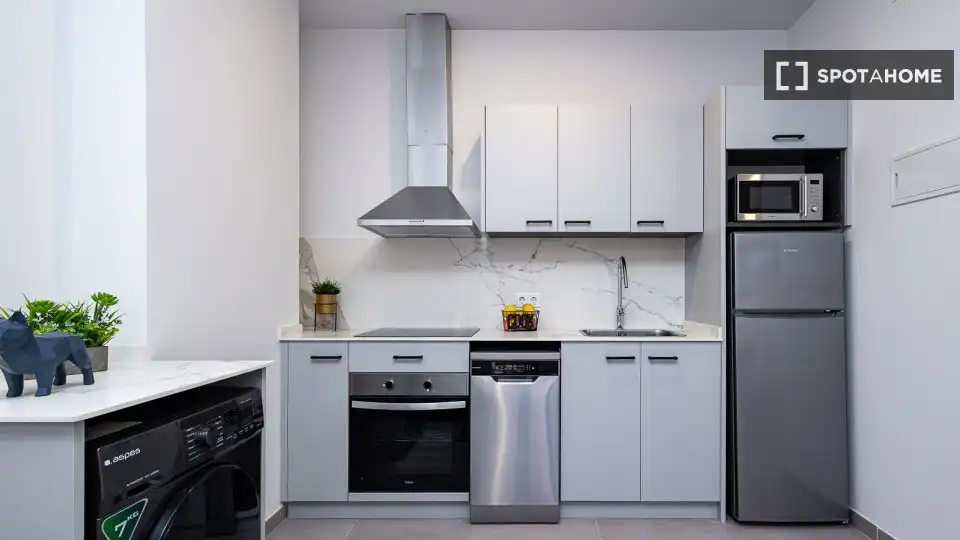 Cocina de Piso de alquiler en Valencia con Aire acondicionado, Calefacción y Amueblado