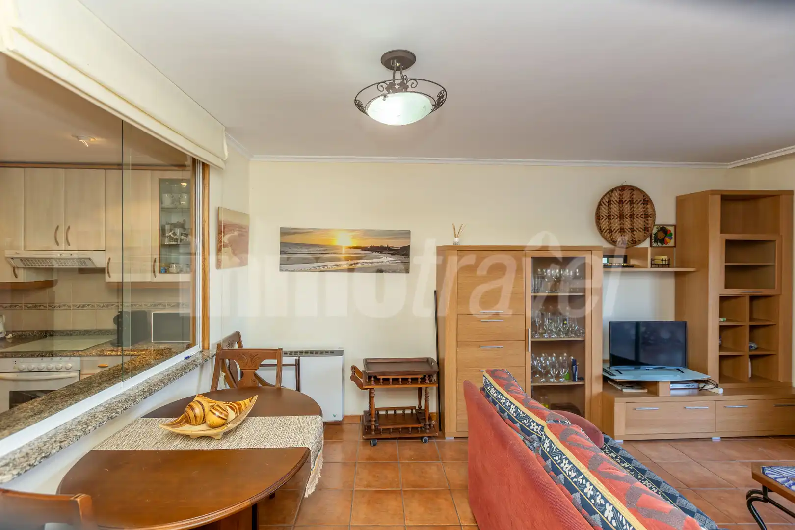 Sala d'estar de Apartament en venda en Sanxenxo amb Terrassa, Traster i Moblat