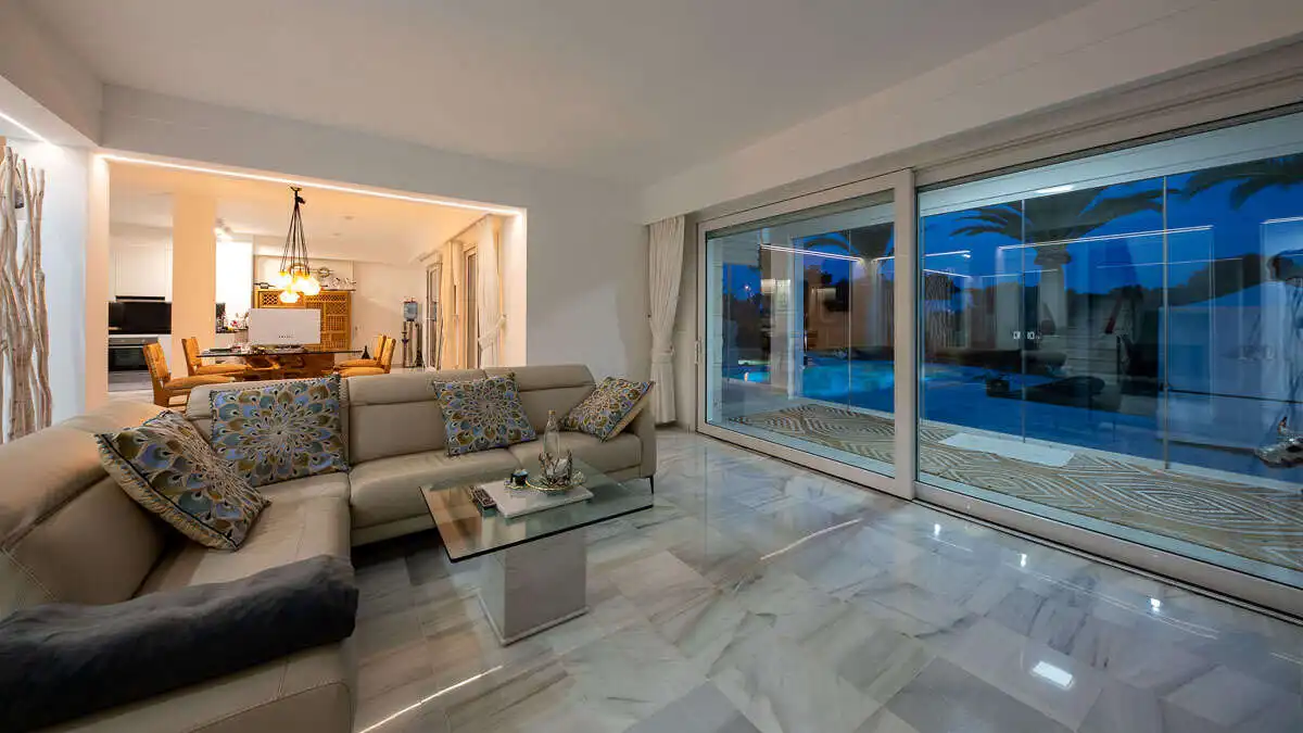 Sala de estar de Casa o chalet en venta en Santanyí con Aire acondicionado y Amueblado
