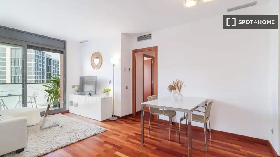 Sala de estar de Piso de alquiler en Barcelona con Aire acondicionado, Calefacción y Amueblado