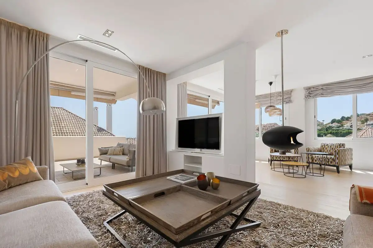 Living room of Duplexes for sale in Marbella  with Air Conditioner, Terrace and Storage room