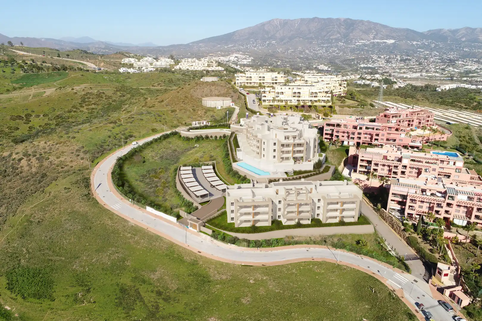 Vista exterior de Apartament en venda en Mijas amb Aire condicionat, Terrassa i Piscina