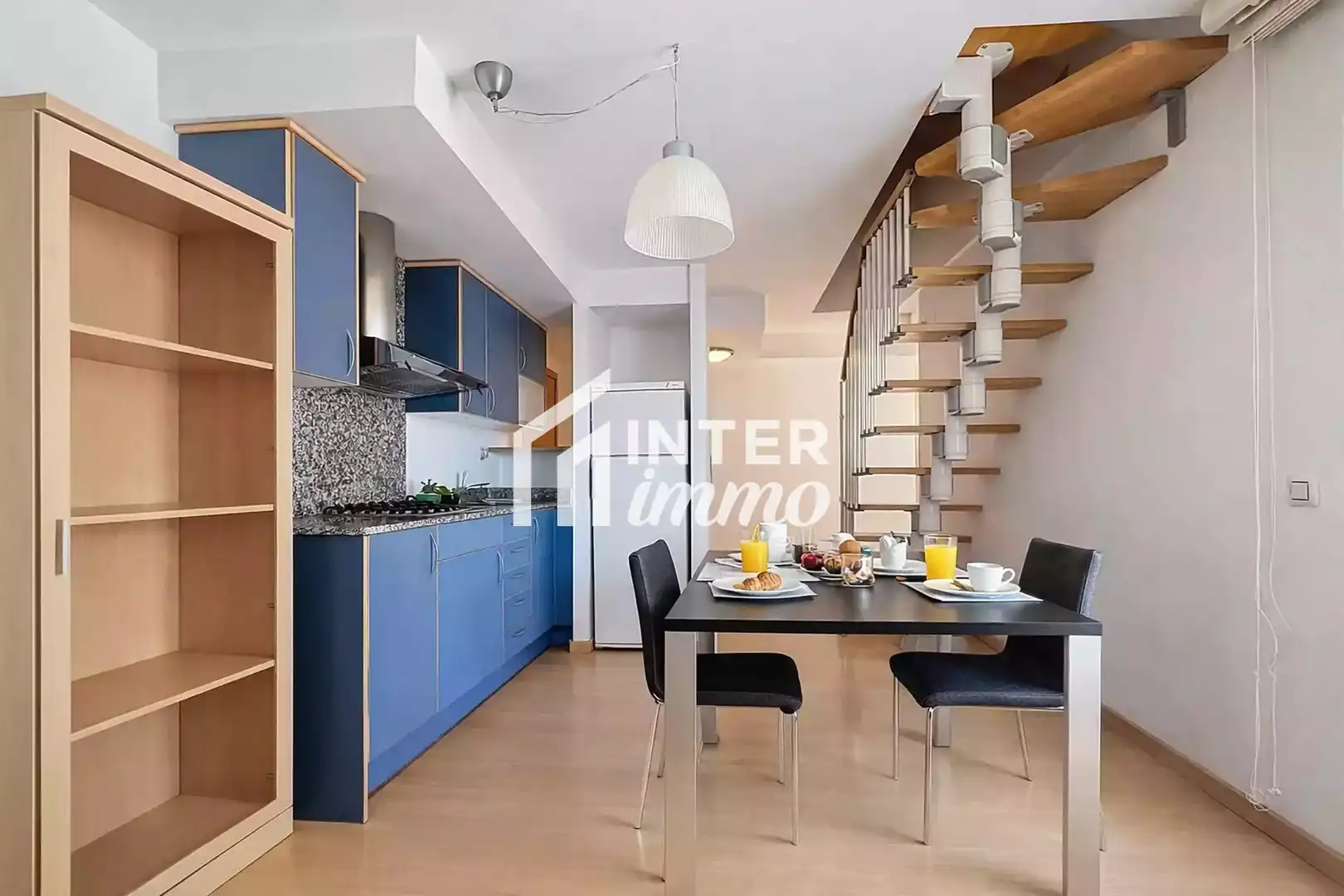 Kitchen of Flat for sale in Roses  with Terrace, Swimming Pool and Furnished