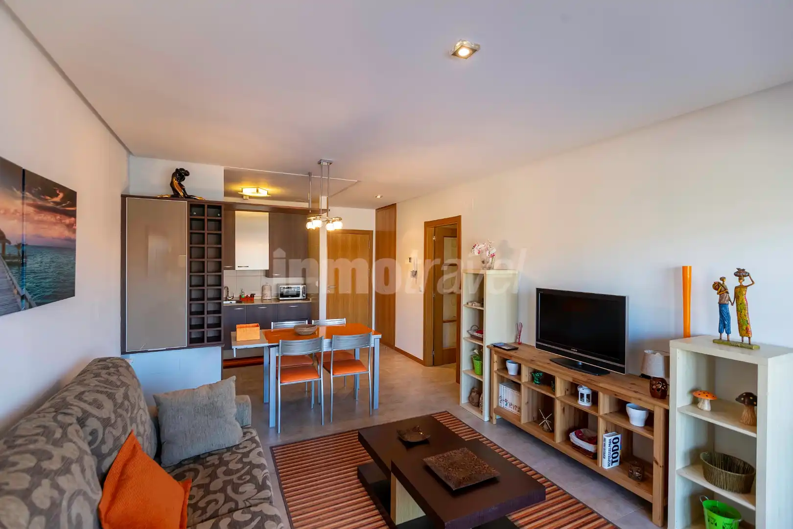 Sala de estar de Apartamento de alquiler en Sanxenxo con Terraza, Amueblado y Horno