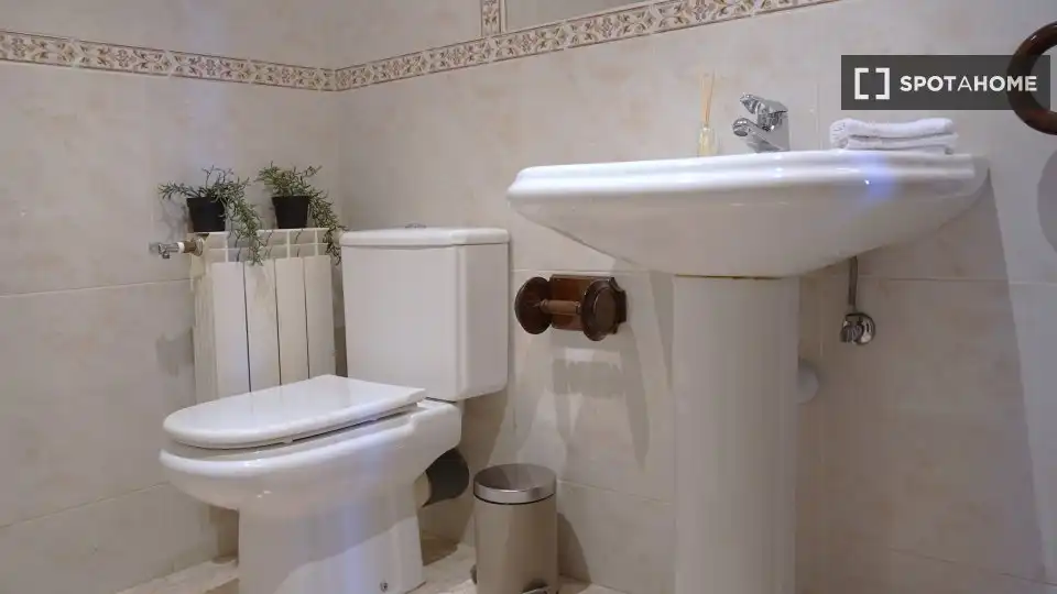 Bathroom of Flat for rent in Madrid  with Air Conditioner, Heating and Furnished