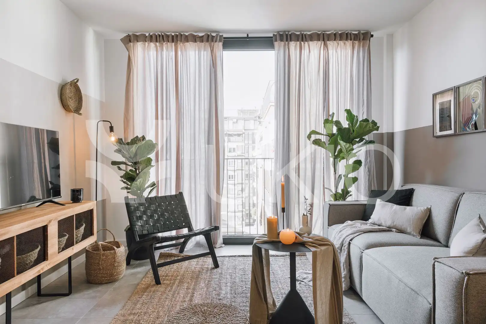 Habitación de Apartamento de alquiler en Barcelona con Aire acondicionado, Amueblado y Horno
