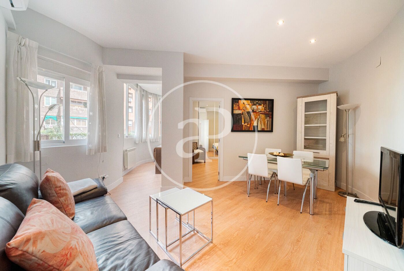 Living room of Flat to rent in  Madrid Capital  with Air Conditioner, Heating and Furnished