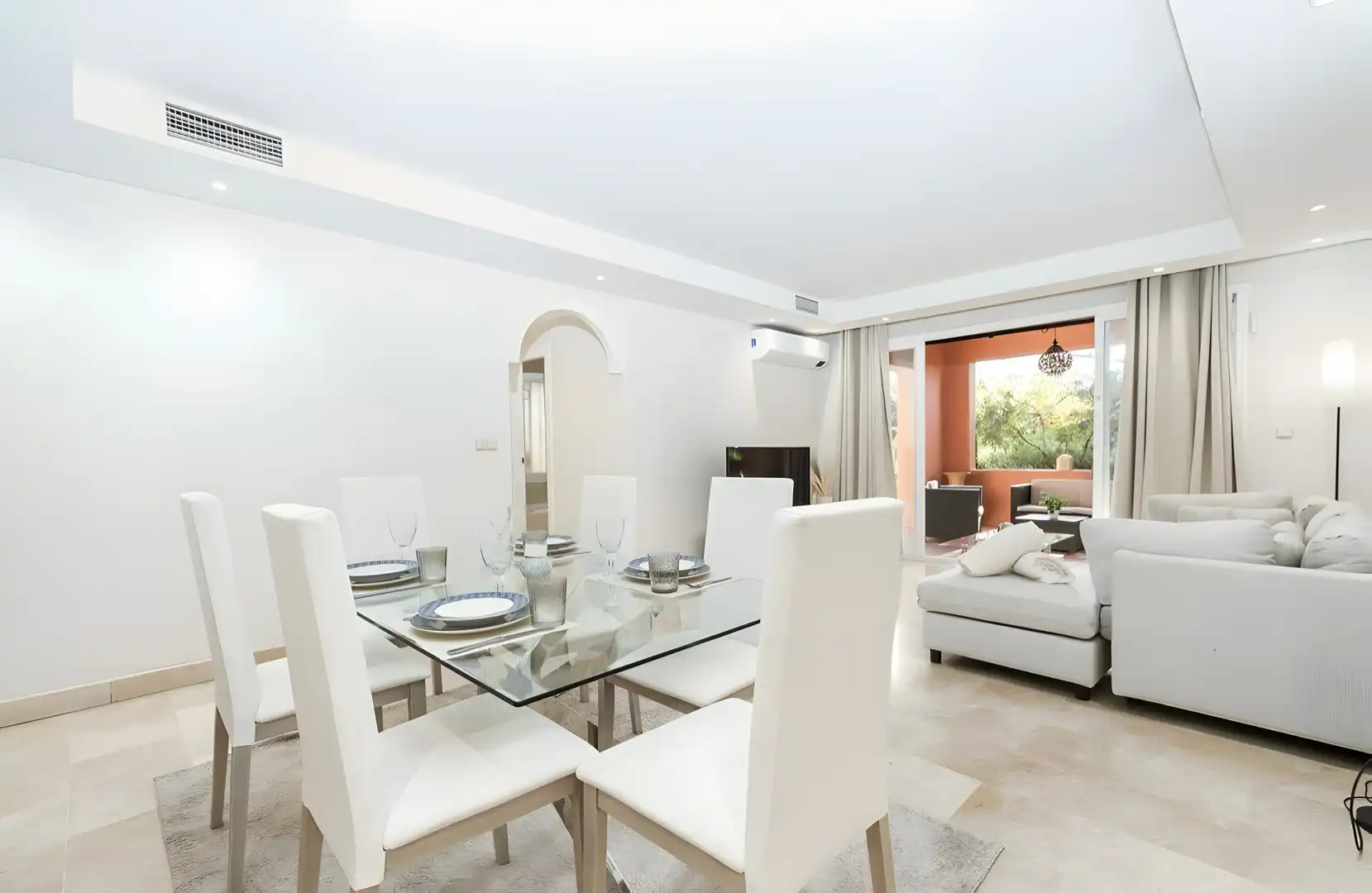 Dining room of Apartments for rent in Marbella  with Air Conditioner, Terrace and Swimming Pool