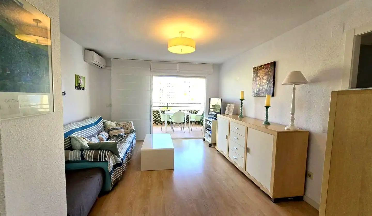 Sala d'estar de Apartament de lloguer en Gandia amb Aire condicionat, Parquet i Terrassa