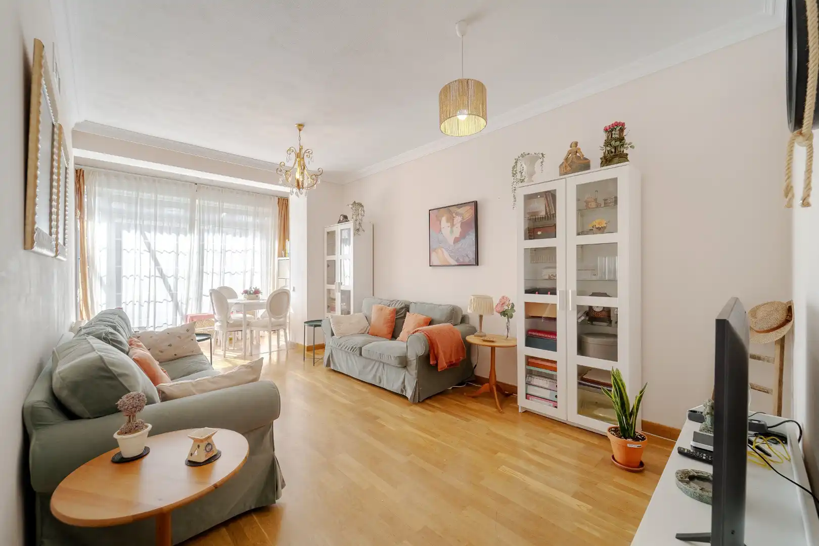 Wohnzimmer von Wohnung zum Verkauf in Las Rozas de Madrid mit Heizung, Privatgarten und Parkett
