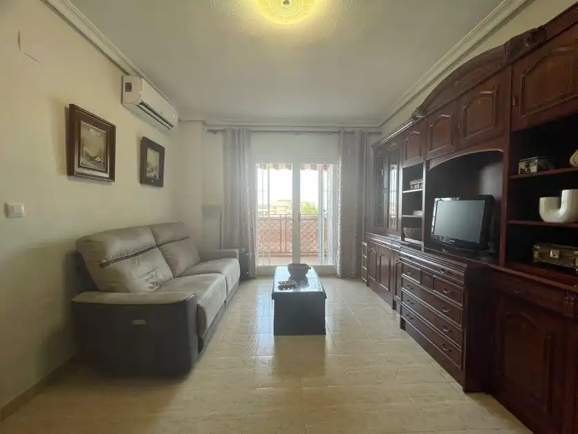 Sala d'estar de Apartament en venda en Torrevieja amb Aire condicionat, Terrassa i Moblat