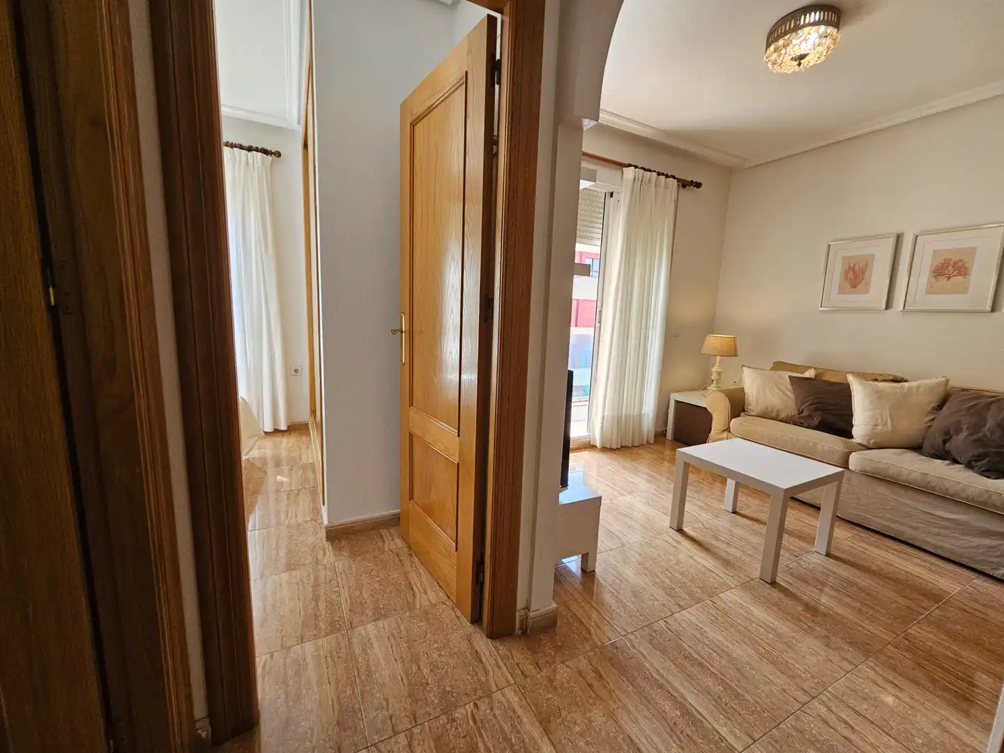 Wohnzimmer von Wohnungen zur Miete in San Pedro del Pinatar mit Klimaanlage, Heizung und Terrasse