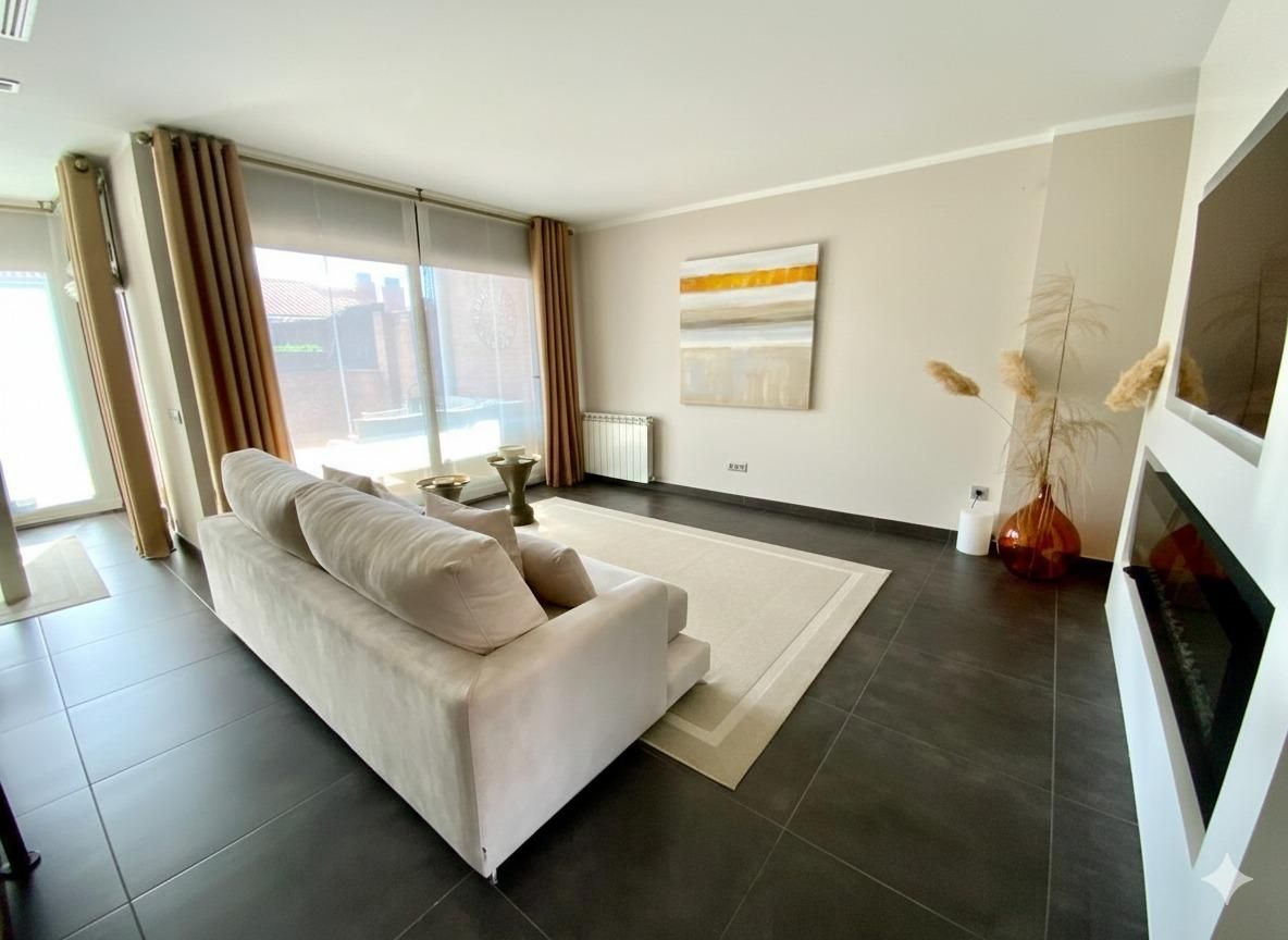 Sala de estar de Casa adosada en venta en El Masnou con Aire acondicionado, Calefacción y Jardín privado