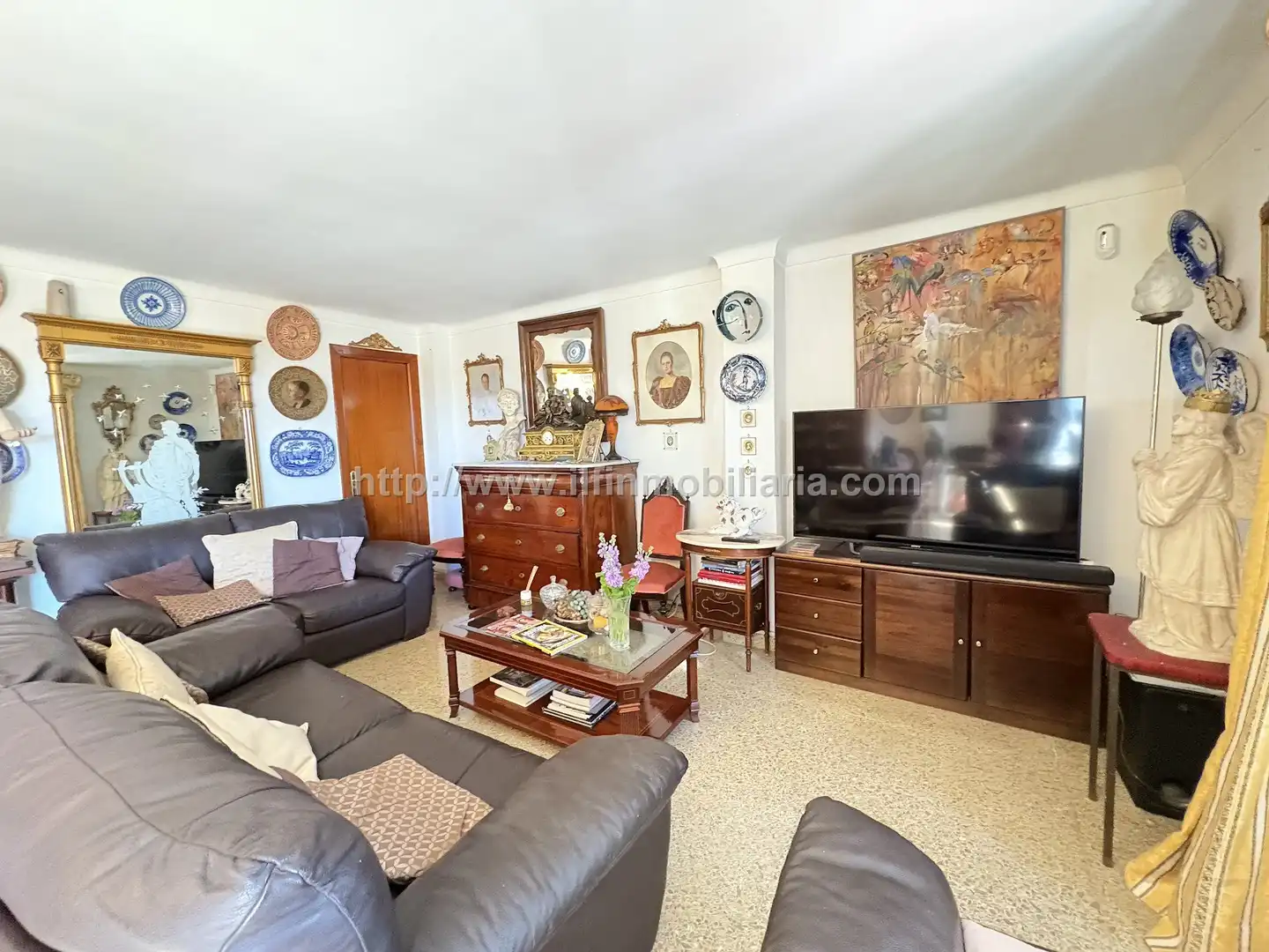 Wohnzimmer von Dachboden zum Verkauf in  Palma de Mallorca mit Klimaanlage, Terrasse und Fernseher