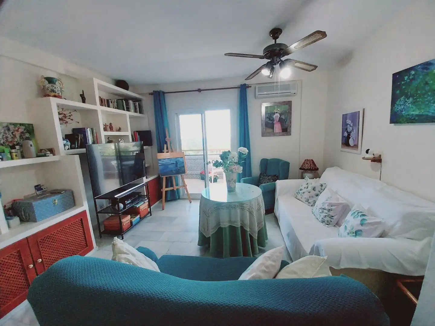 Sala de estar de Apartamento en venta en Mijas con Jardín privado, Terraza y Amueblado