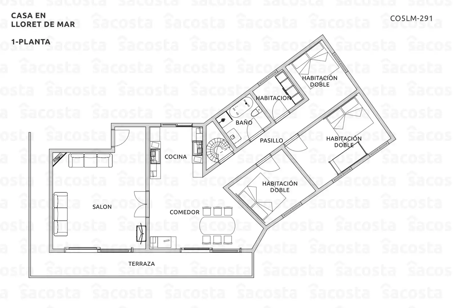 Haus oder Chalet zum Verkauf in Lloret de Mar mit Klimaanlage, Heizung und Privatgarten
