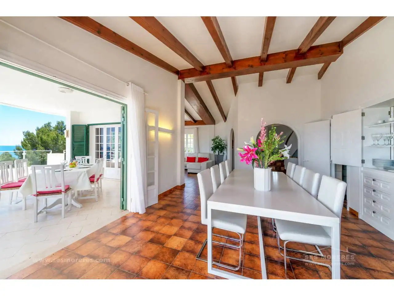 Comedor de Casa o chalet en venta en Es Migjorn Gran con Jardín privado, Terraza y Piscina