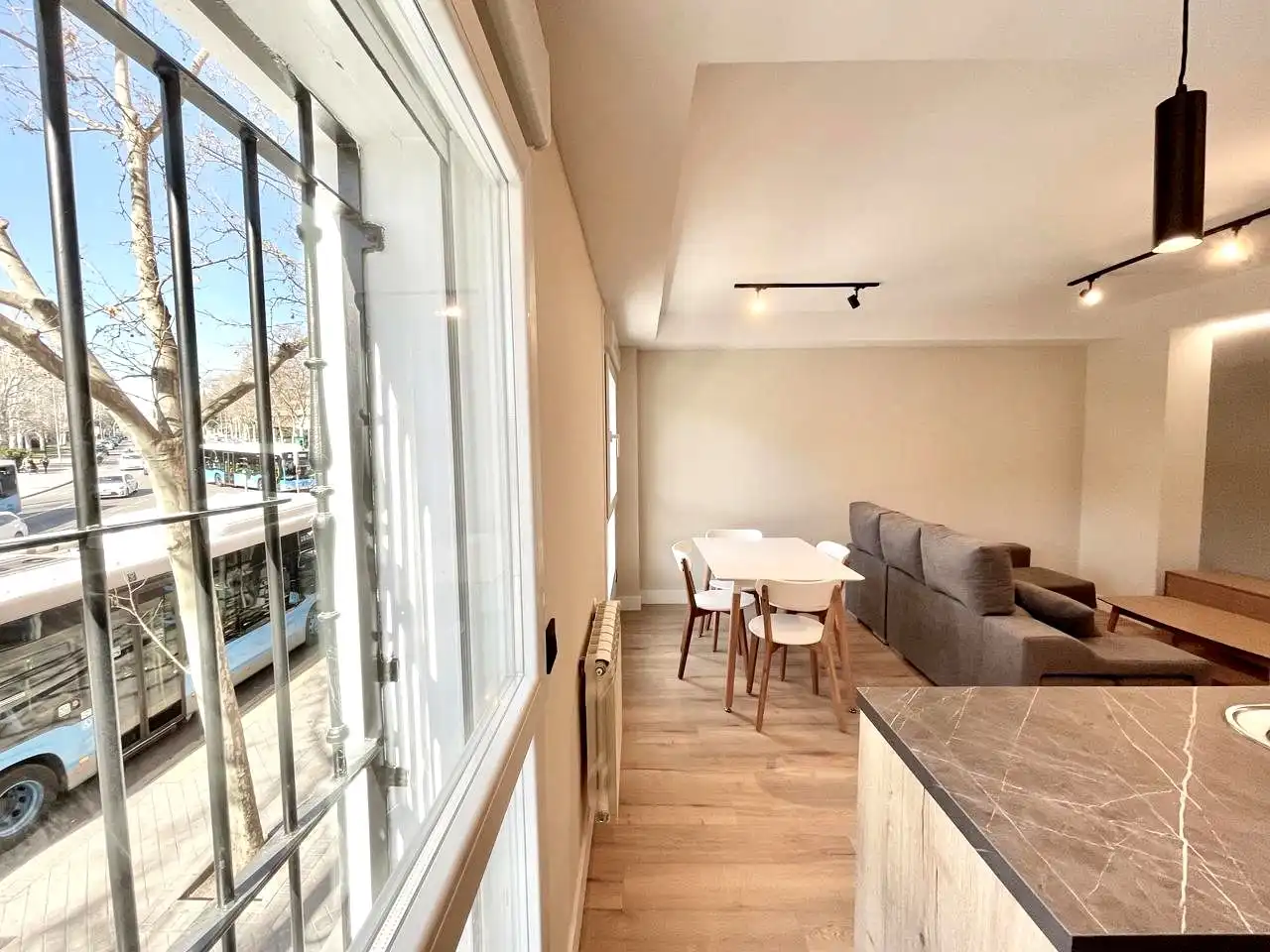 Menjador de Apartament de lloguer en Madrid amb Aire condicionat, Calefacció i Moblat