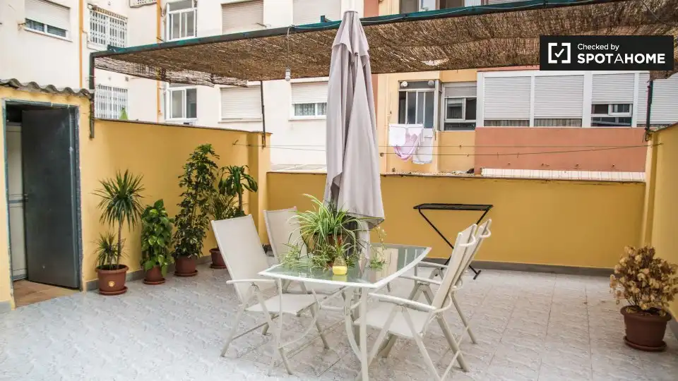 Terrace of Flat for rent in Valencia  with Air Conditioner, Heating and Furnished