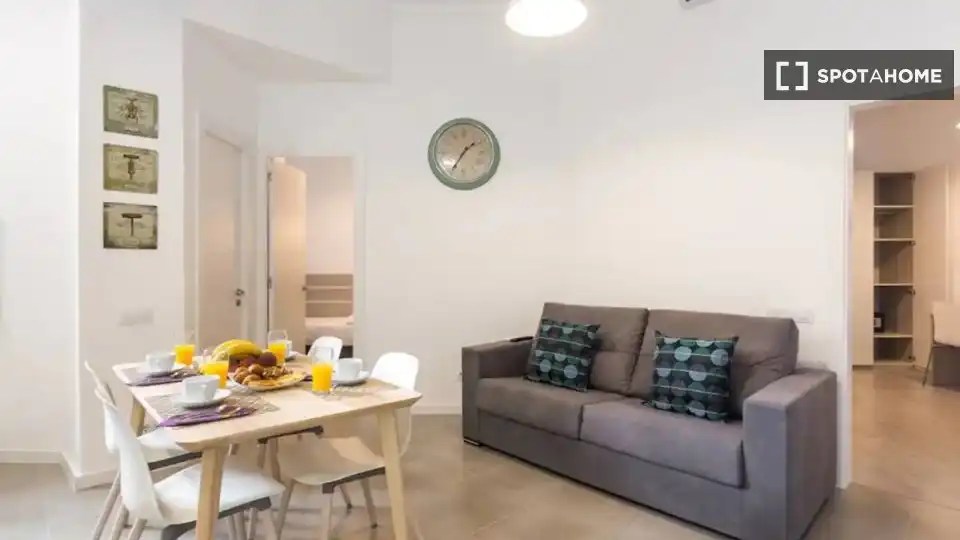 Sala de estar de Piso de alquiler en Barcelona con Aire acondicionado, Calefacción y Amueblado