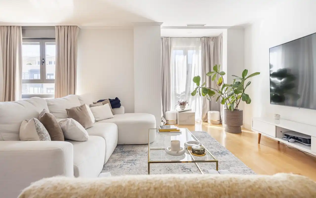 Living room of Attic for sale in  Madrid Capital  with Air Conditioner, Heating and Private garden