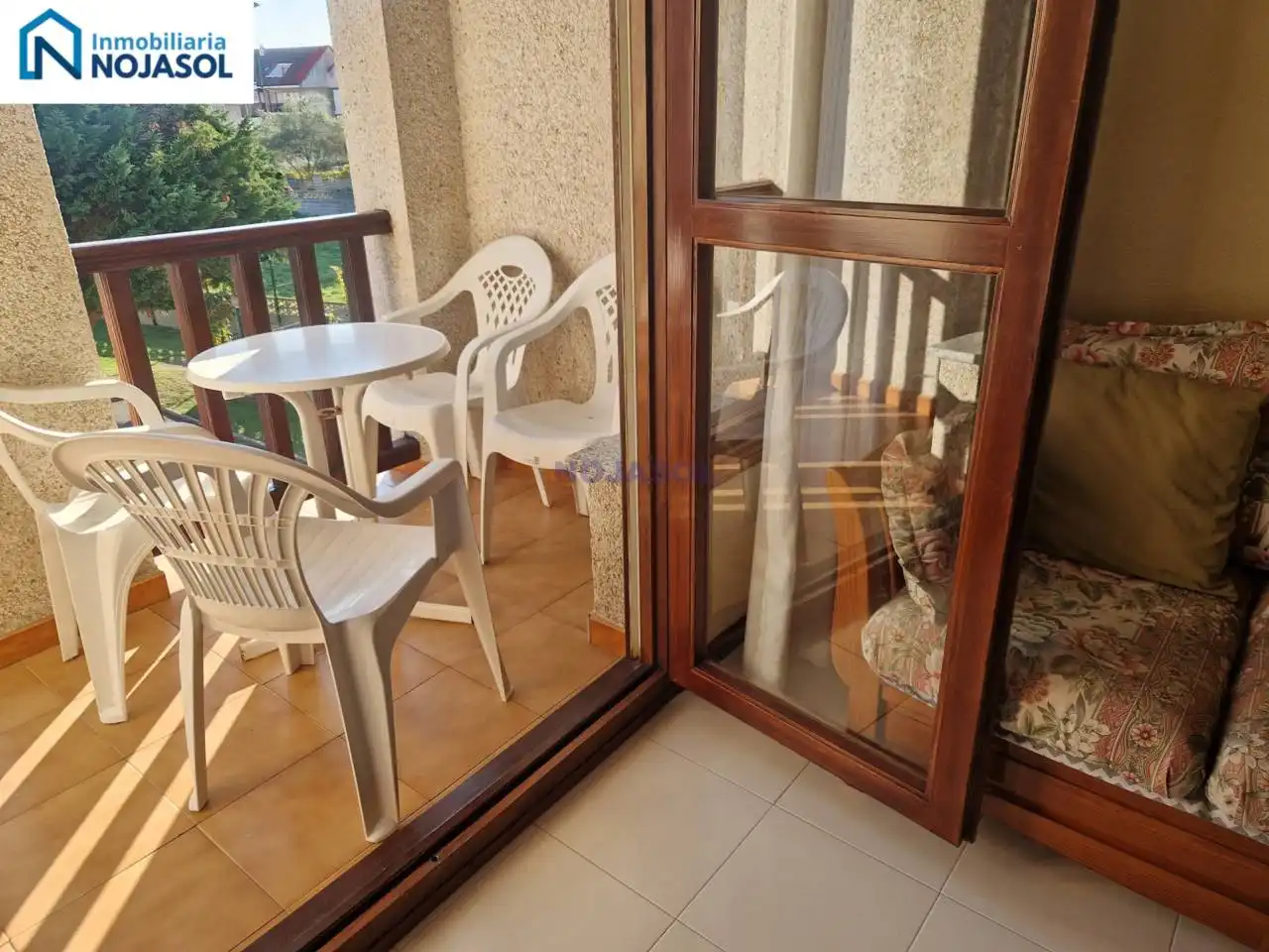 Balcony of Apartments for rent in Noja  with Heating and Furnished