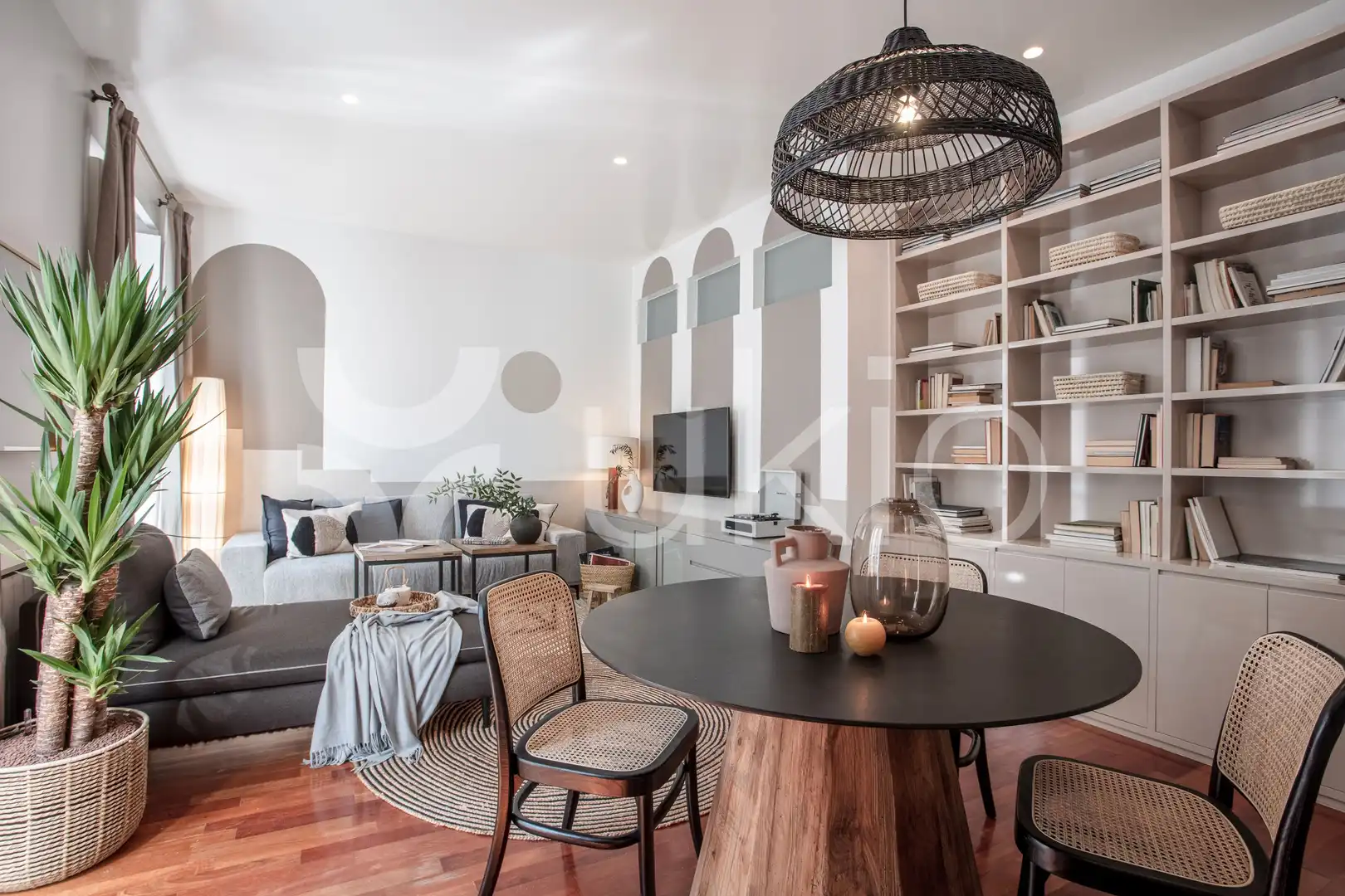 Sala de estar de Apartamento de alquiler en Madrid con Aire acondicionado, Calefacción y Amueblado
