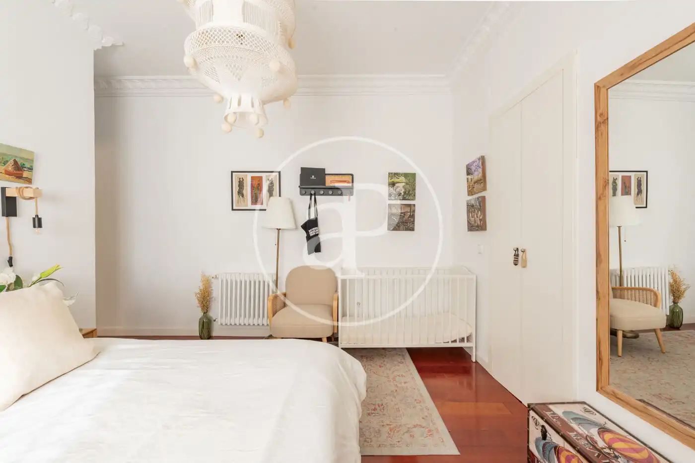 Schlafzimmer von Wohnung zur Miete in Madrid mit Klimaanlage, Heizung und Terrasse
