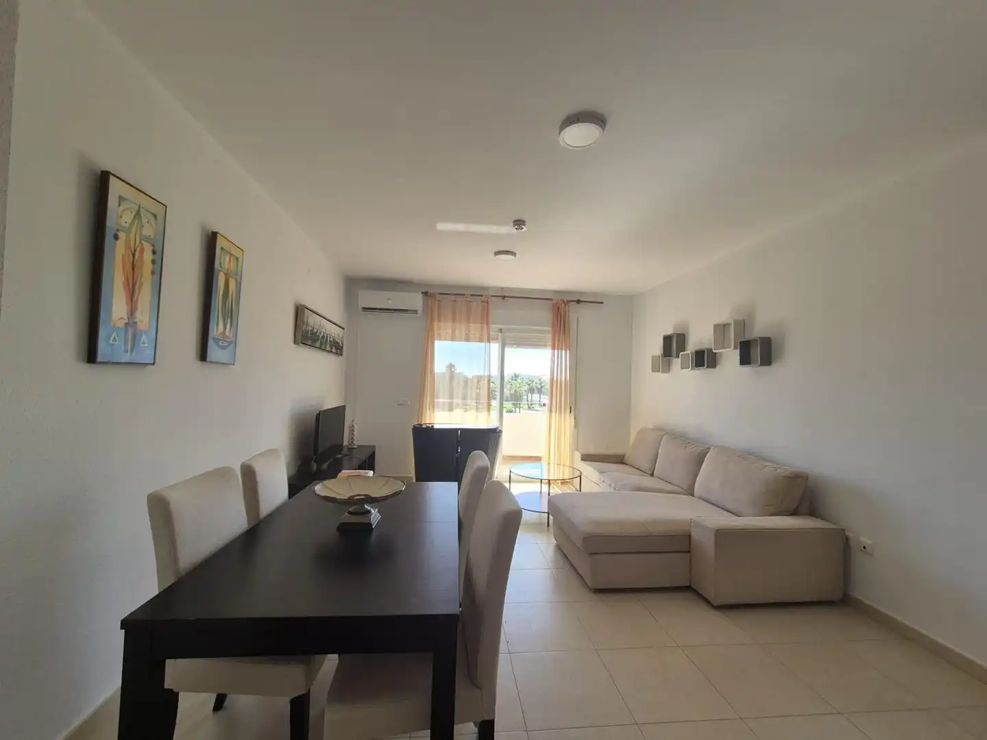 Sala d'estar de Apartament en venda en El Ejido amb Aire condicionat, Terrassa i Moblat