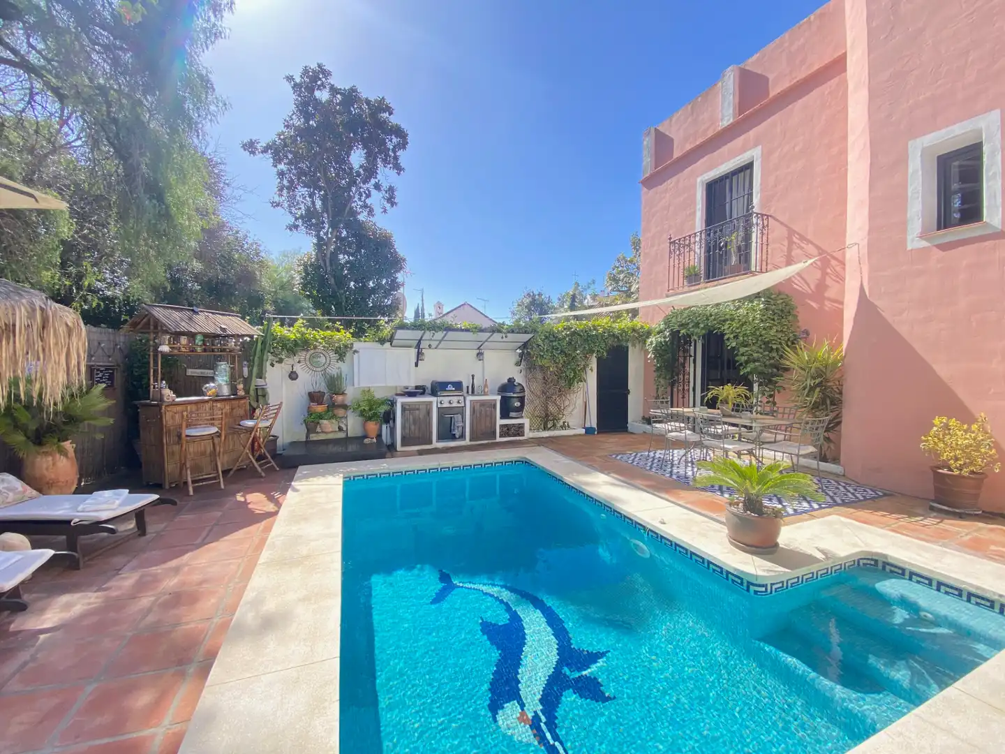 Piscina de Casa adosada en venta en Marbella con Jardín privado, Terraza y Piscina